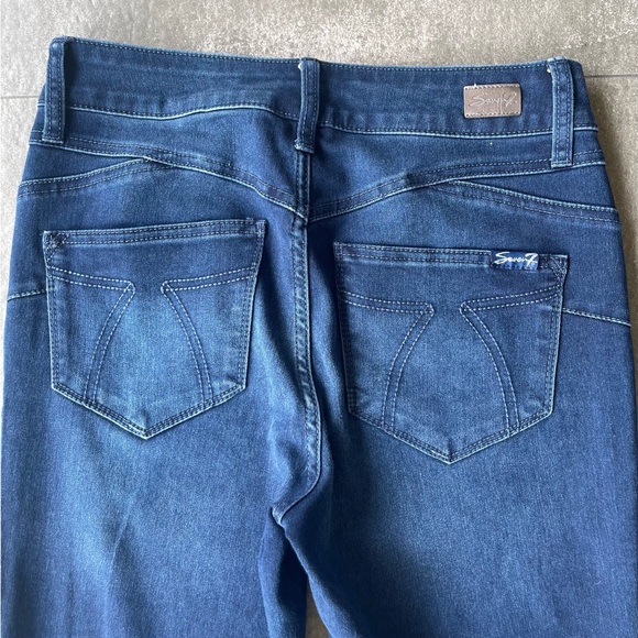 Seven7 High Rise Skinny Booty-Shaper Dark Blue Jean Sz 4 - Picture 4 of 10